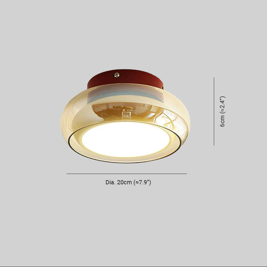 Mora | Luksuriøs cognacfarvet glas indbygget loftslampe