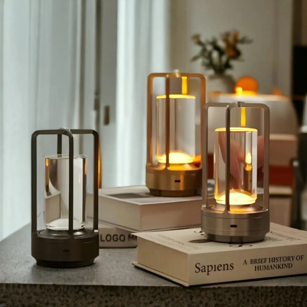 Moderne cylinder metalramme touch-kontrol bordlampe