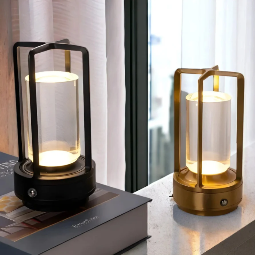 Moderne cylinder metalramme touch-kontrol bordlampe