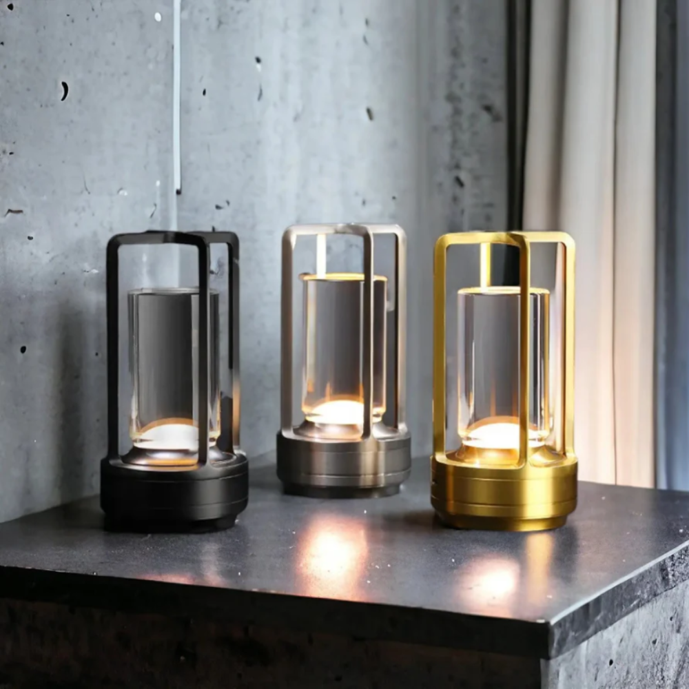 Moderne cylinder metalramme touch-kontrol bordlampe