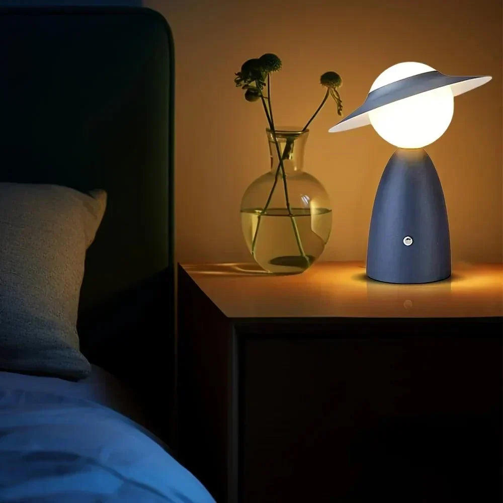 Skulpturel Minimalistisk Touch Kontrol Trådløs Opladning Genopladelig Bordlampe