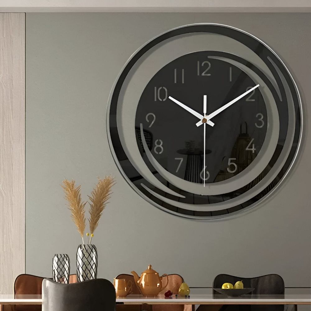 Lagdelte cirkulære minimalistiske skandinaviske akryl stille vægur