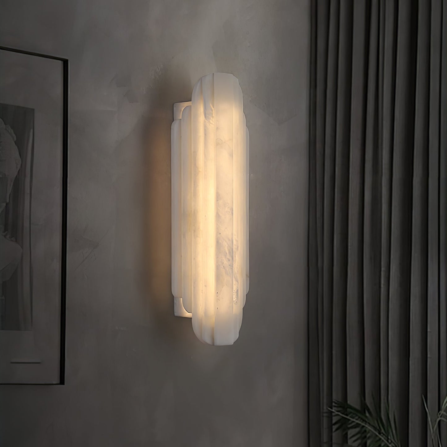 Aethelard | Art Deco alabast søjle arkitektonisk væglampe