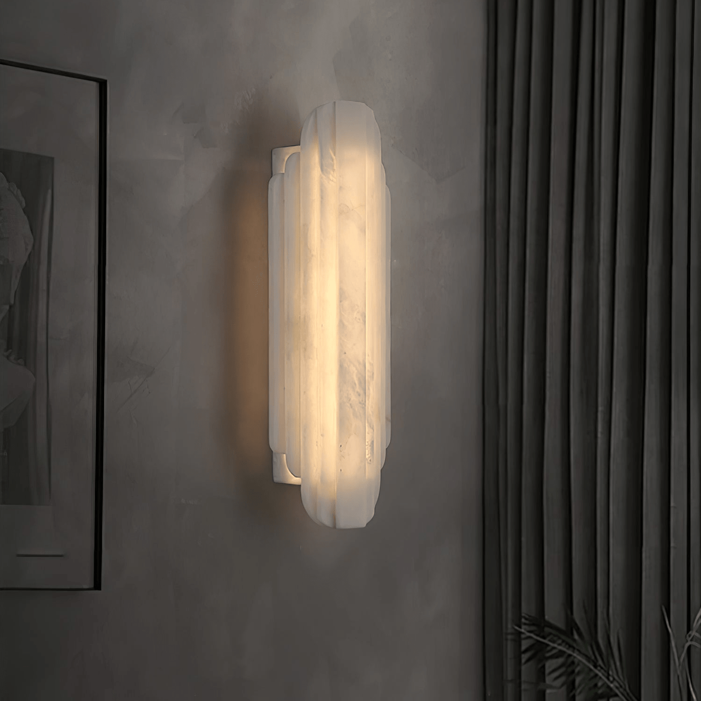 Aethelard | Art Deco alabast søjle arkitektonisk væglampe