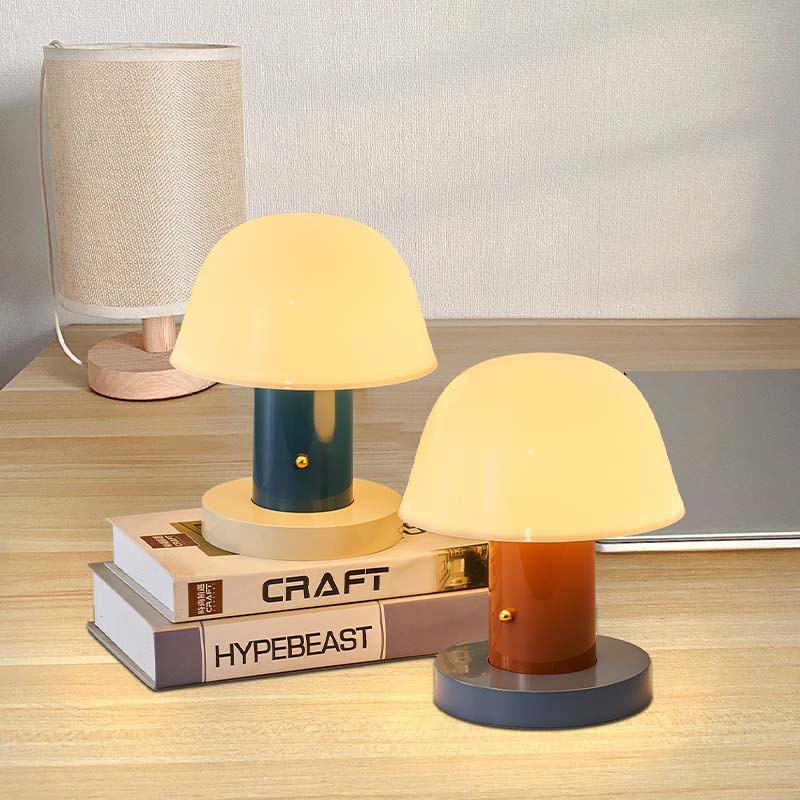 Skulpturel Svampeform Genopladelig Touch Dæmpning Trådløs Bordlampe