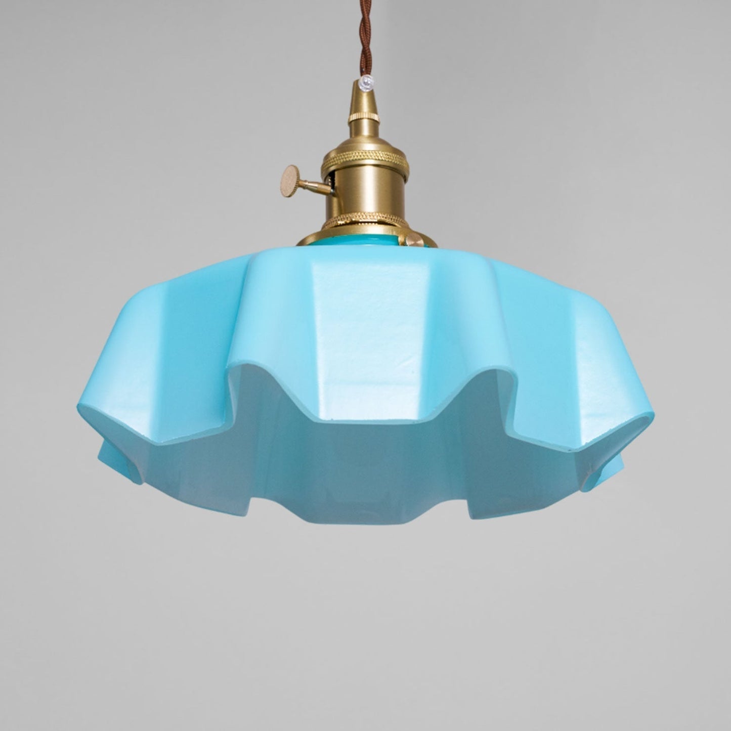 Kelvarna | Vintage plisseret glas fløjl pendellampe