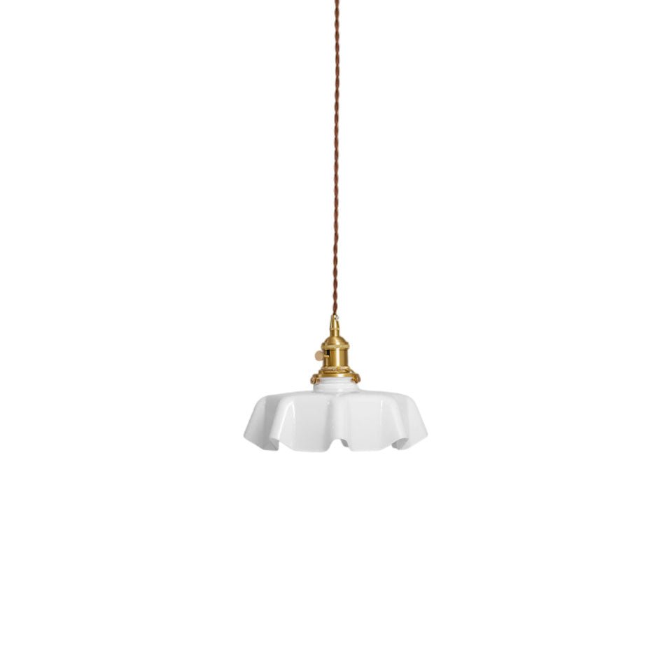 Kelvarna | Vintage plisseret glas fløjl pendellampe