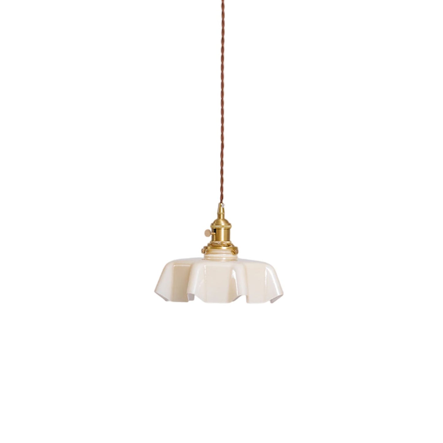 Kelvarna | Vintage plisseret glas fløjl pendellampe