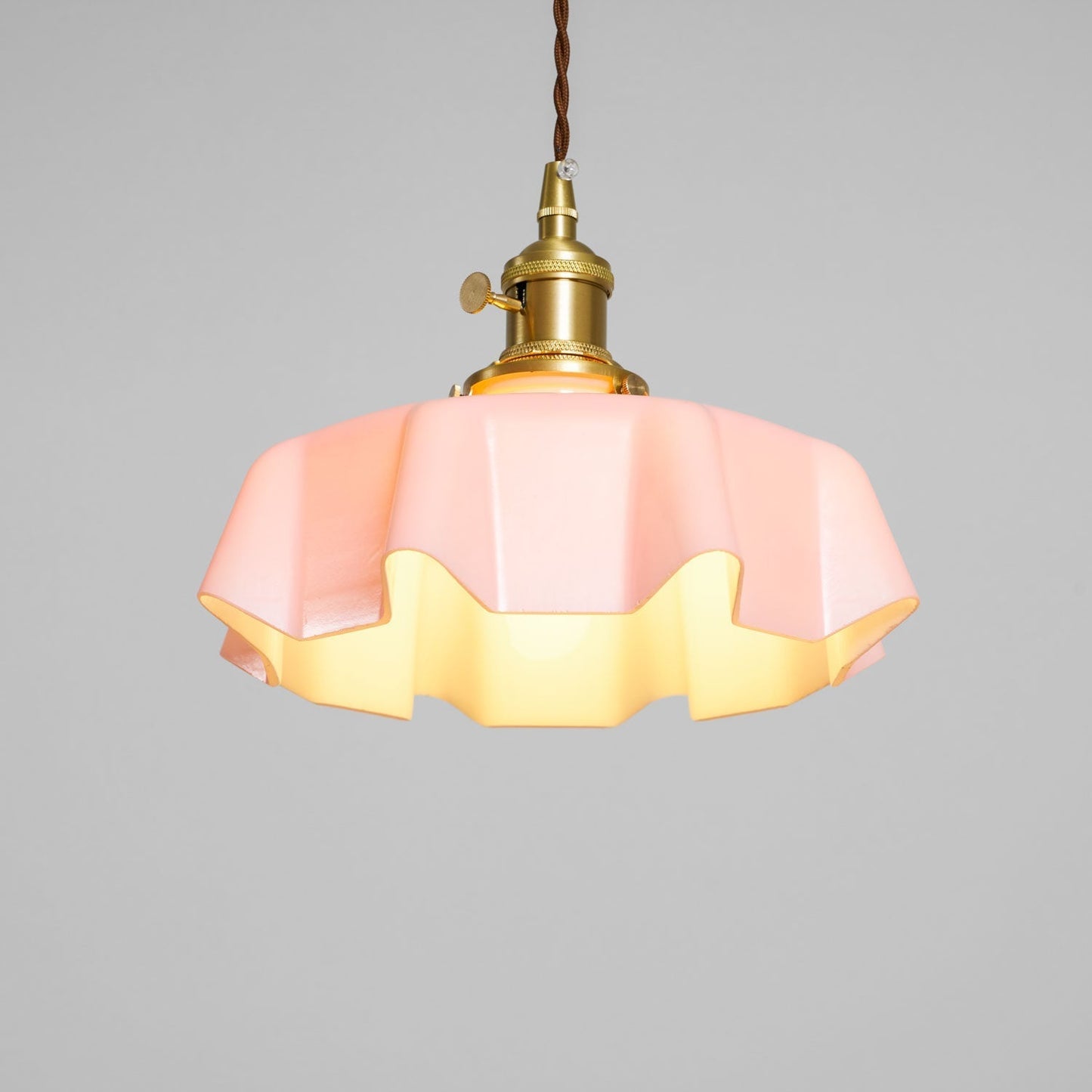 Kelvarna | Vintage plisseret glas fløjl pendellampe