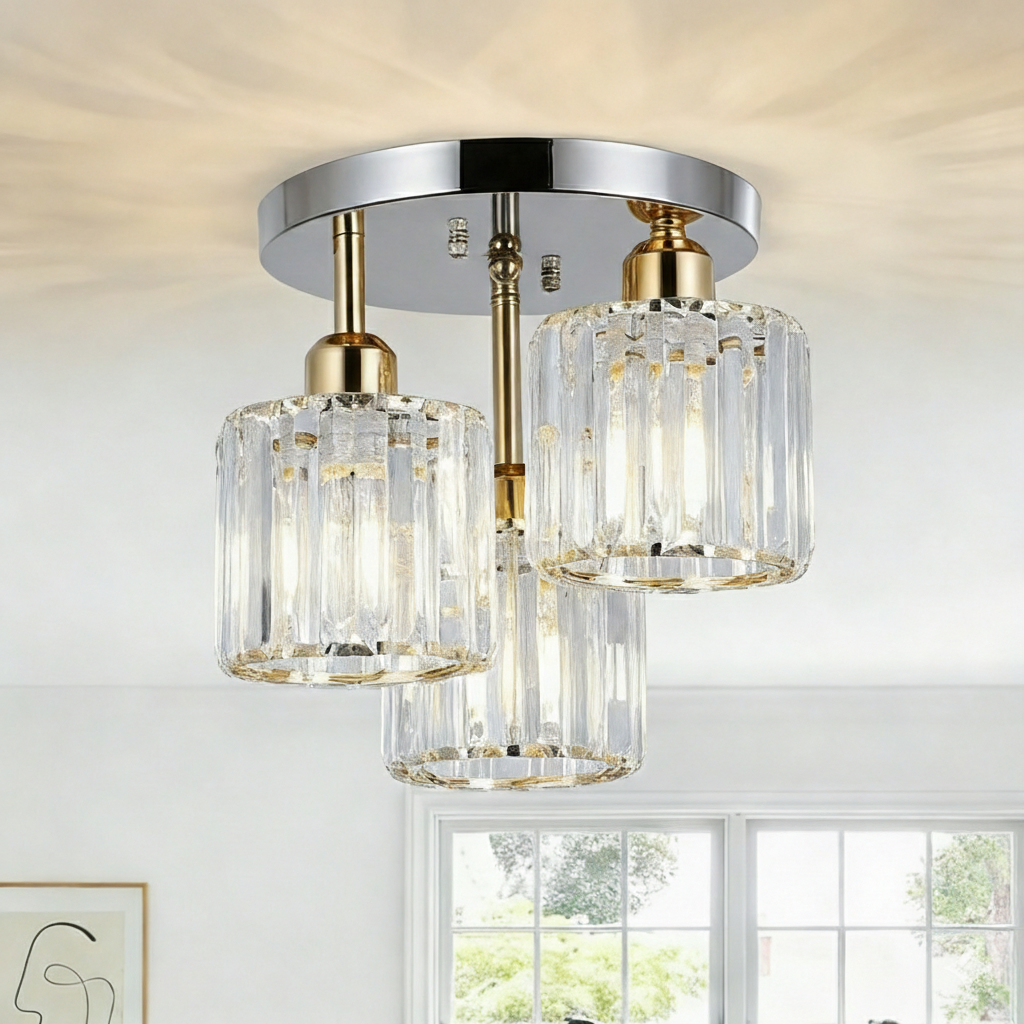 Luminera | Elegant krystalglas semi-flush loftslampe