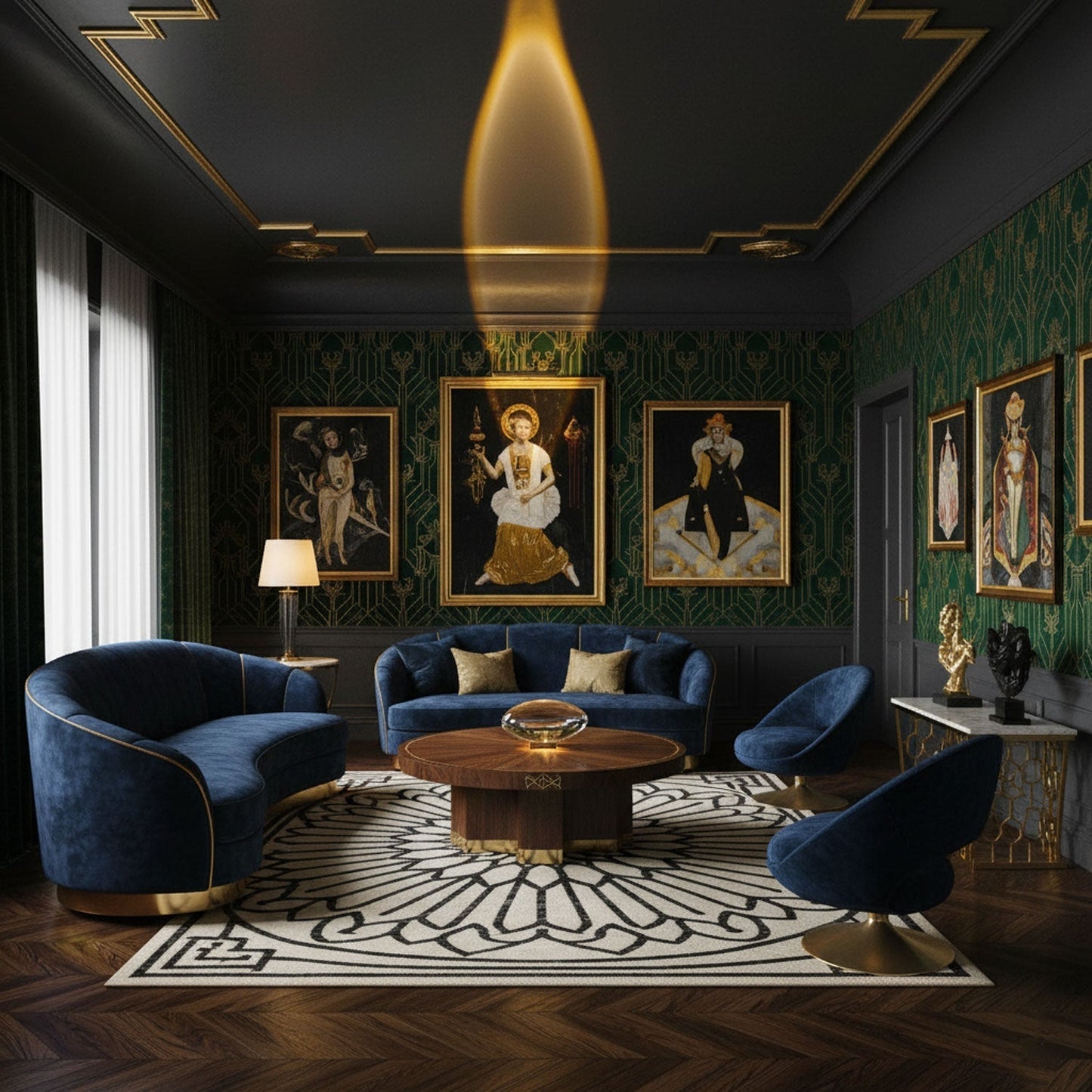 Vaelenoe | Skulpturel Oval Krystal Sten Bordlampe