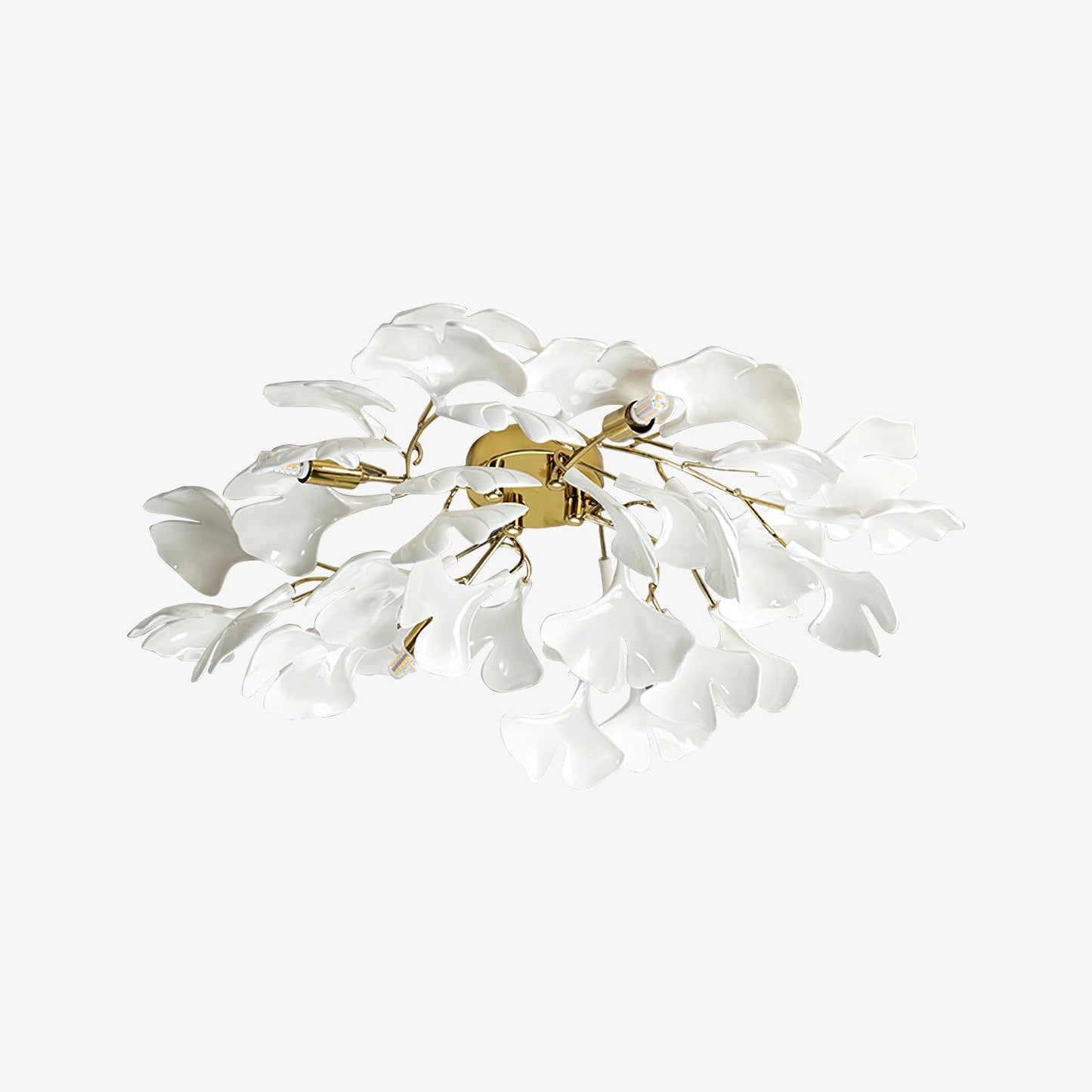 Zephryon | Botanisk keramisk bladklynge loftslampe  