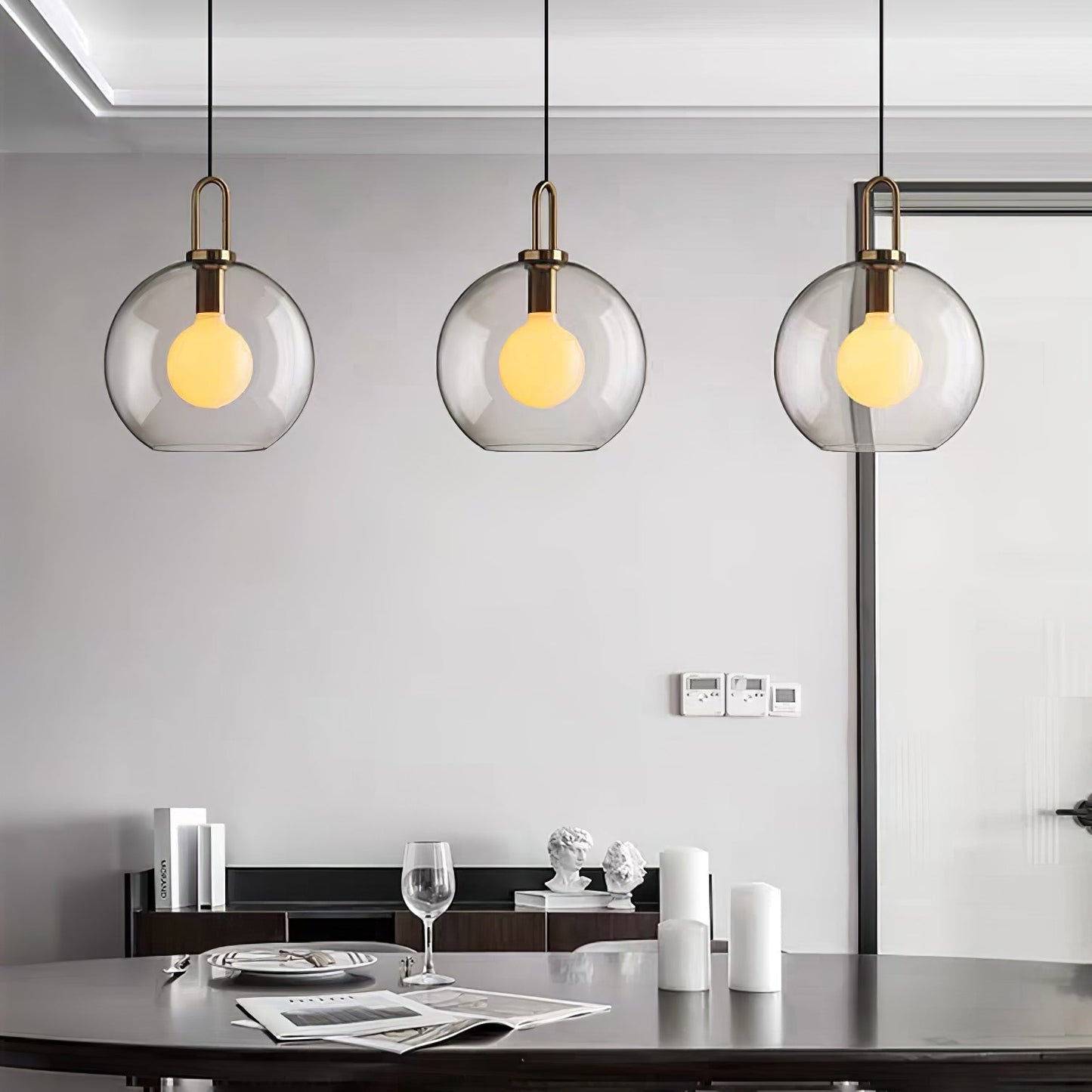 Kyntara | Moderne asymmetrisk elliptisk glas pendellampe