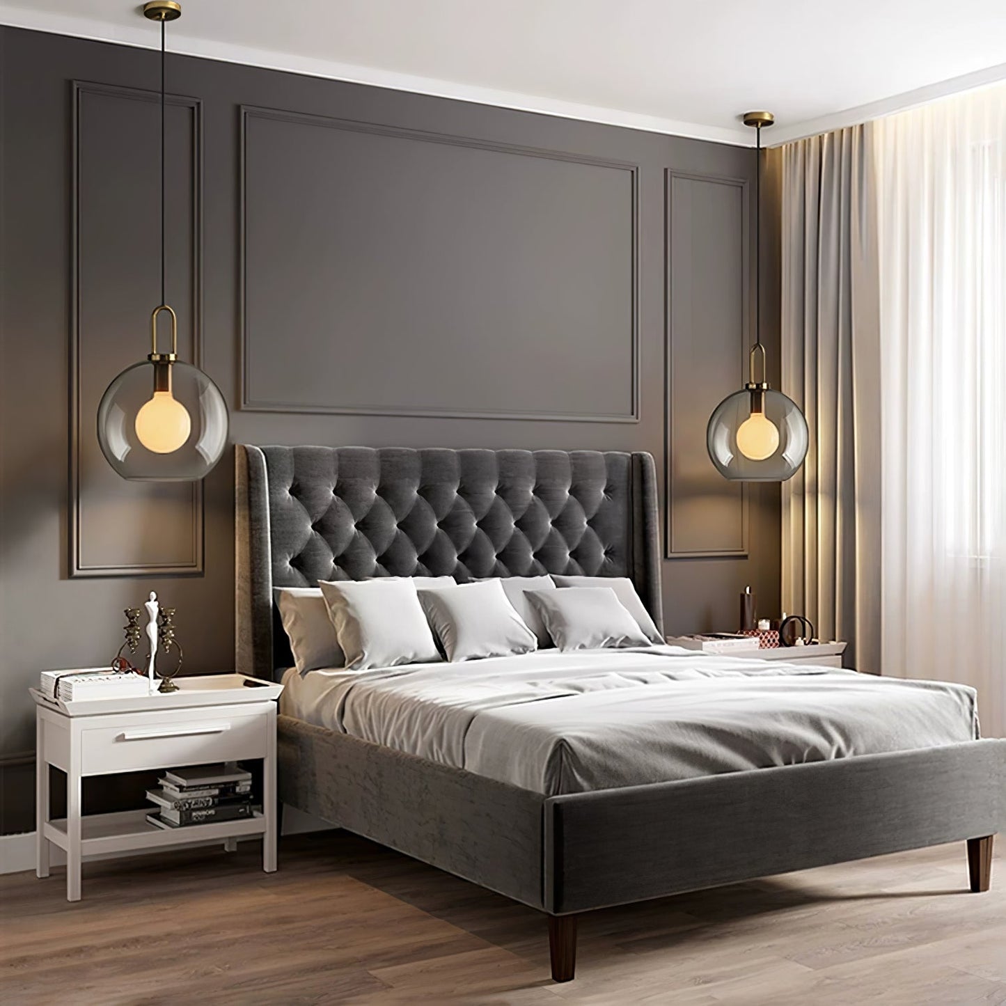 Kyntara | Moderne asymmetrisk elliptisk glas pendellampe