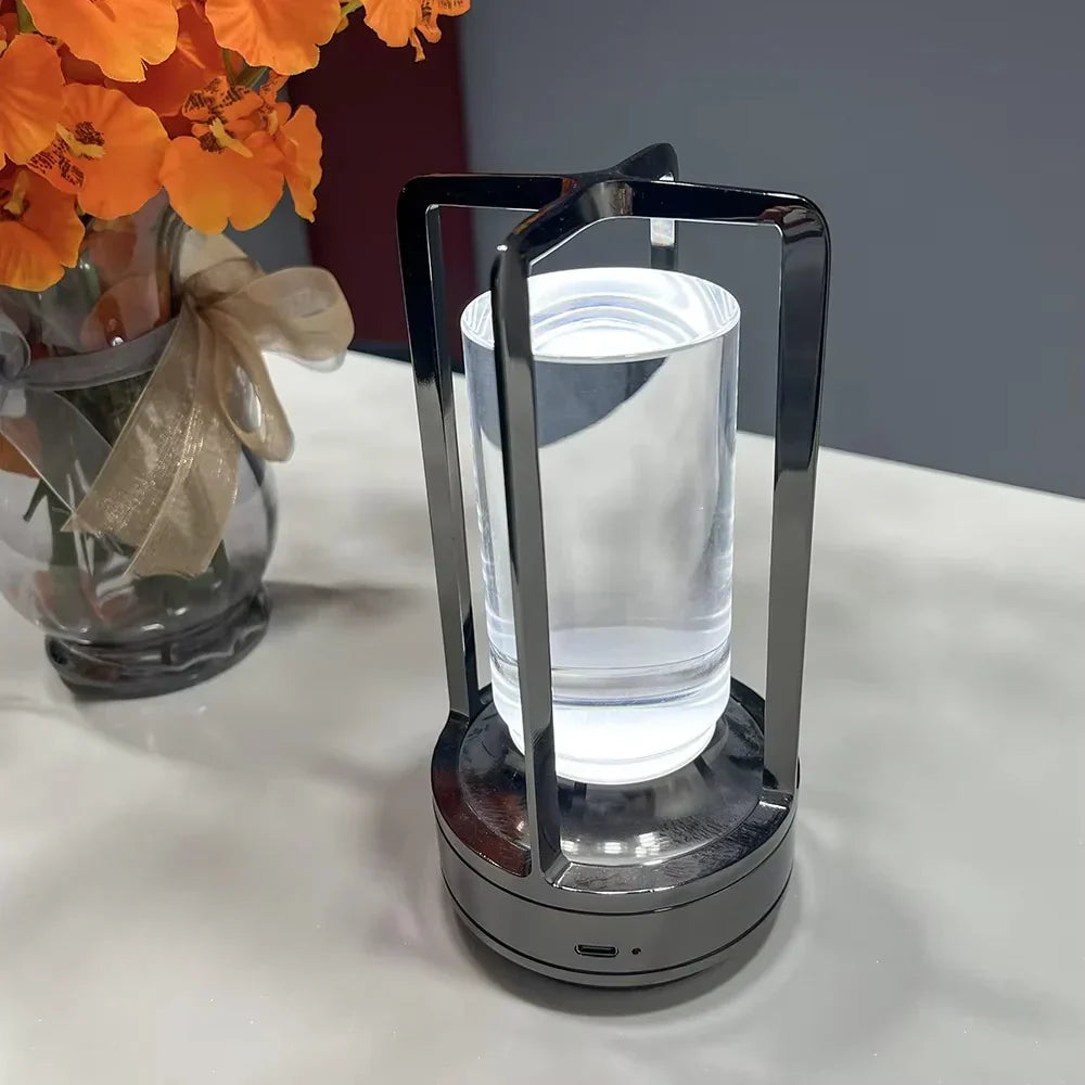 Moderne cylinder metalramme touch-kontrol bordlampe