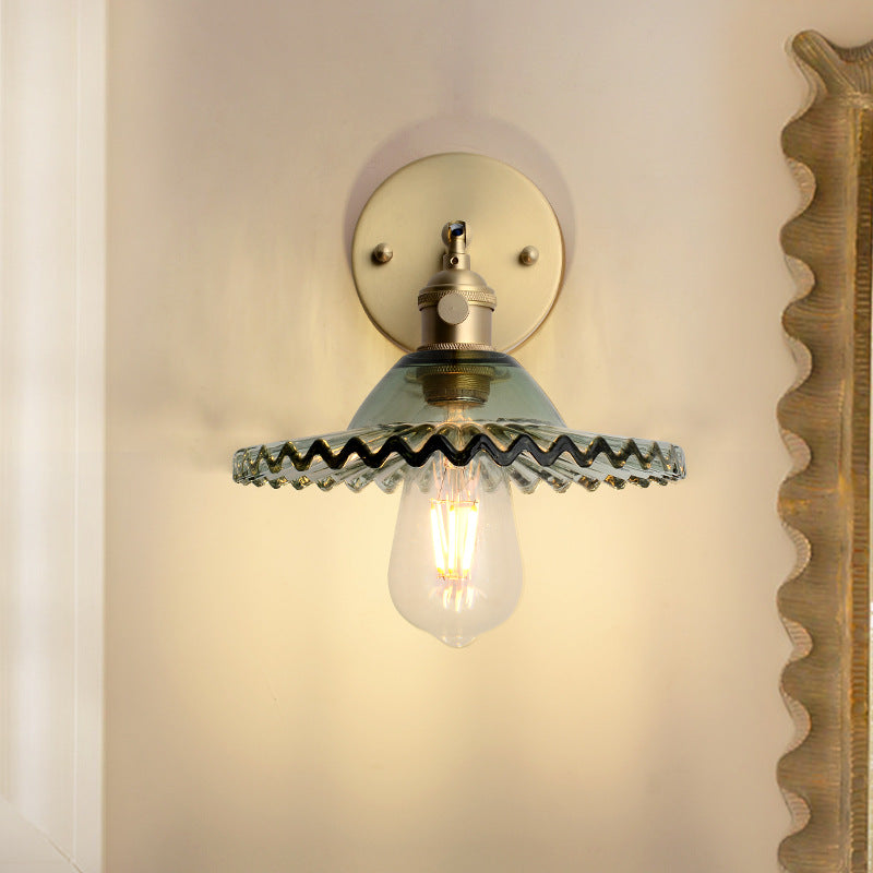 Kelviane | Vintage art deco messing glaslampe til væg