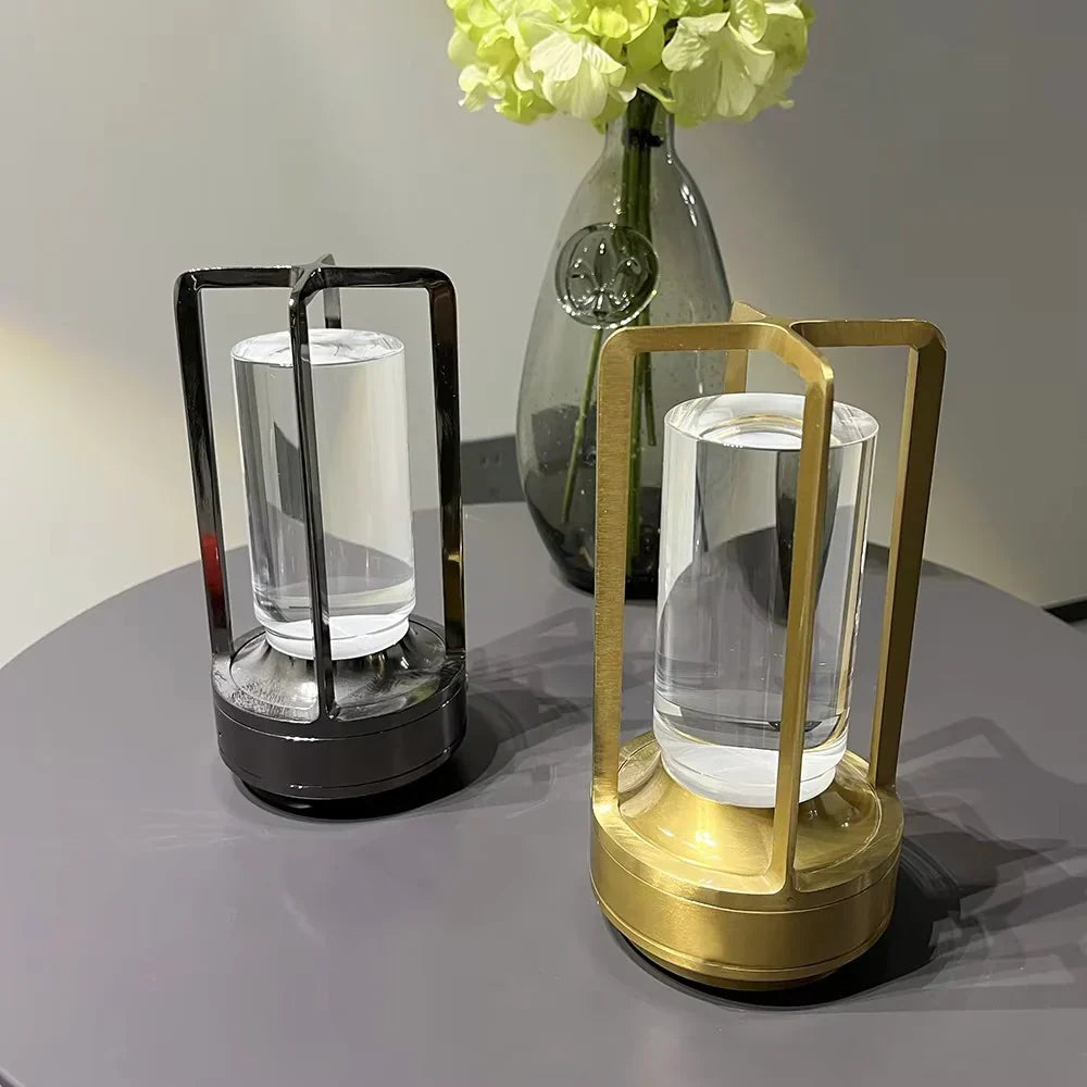 Moderne cylinder metalramme touch-kontrol bordlampe