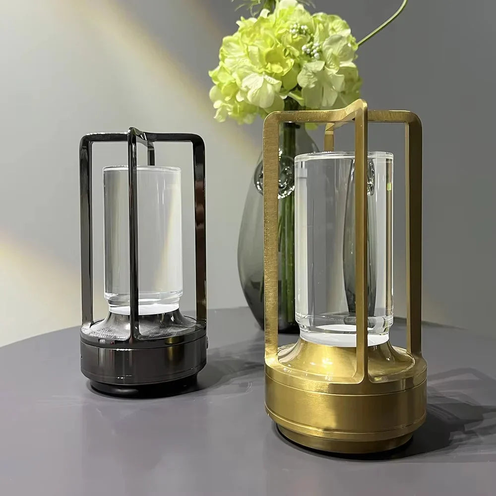 Moderne cylinder metalramme touch-kontrol bordlampe