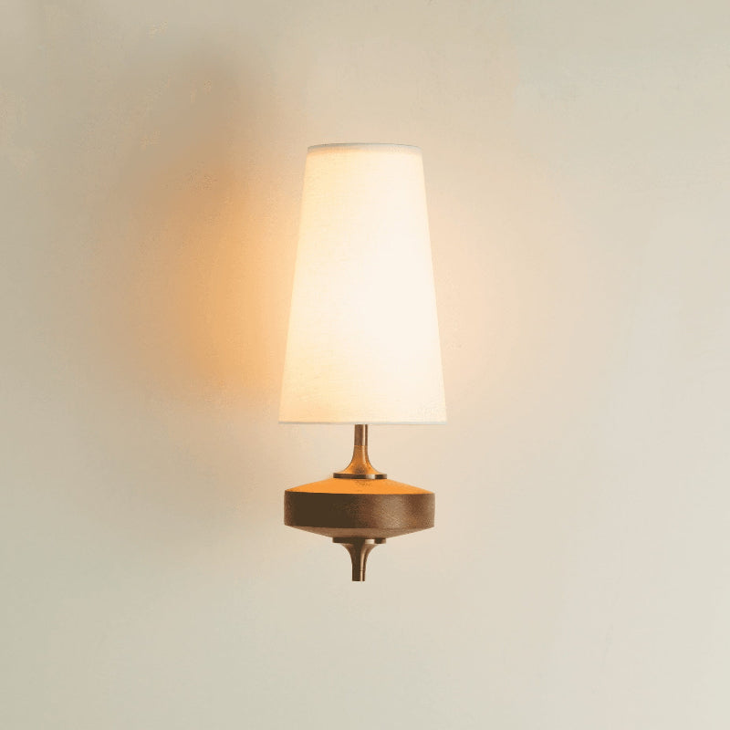 Alavari | Antique Brass Scalloped Silhouette Fabric Wall Light