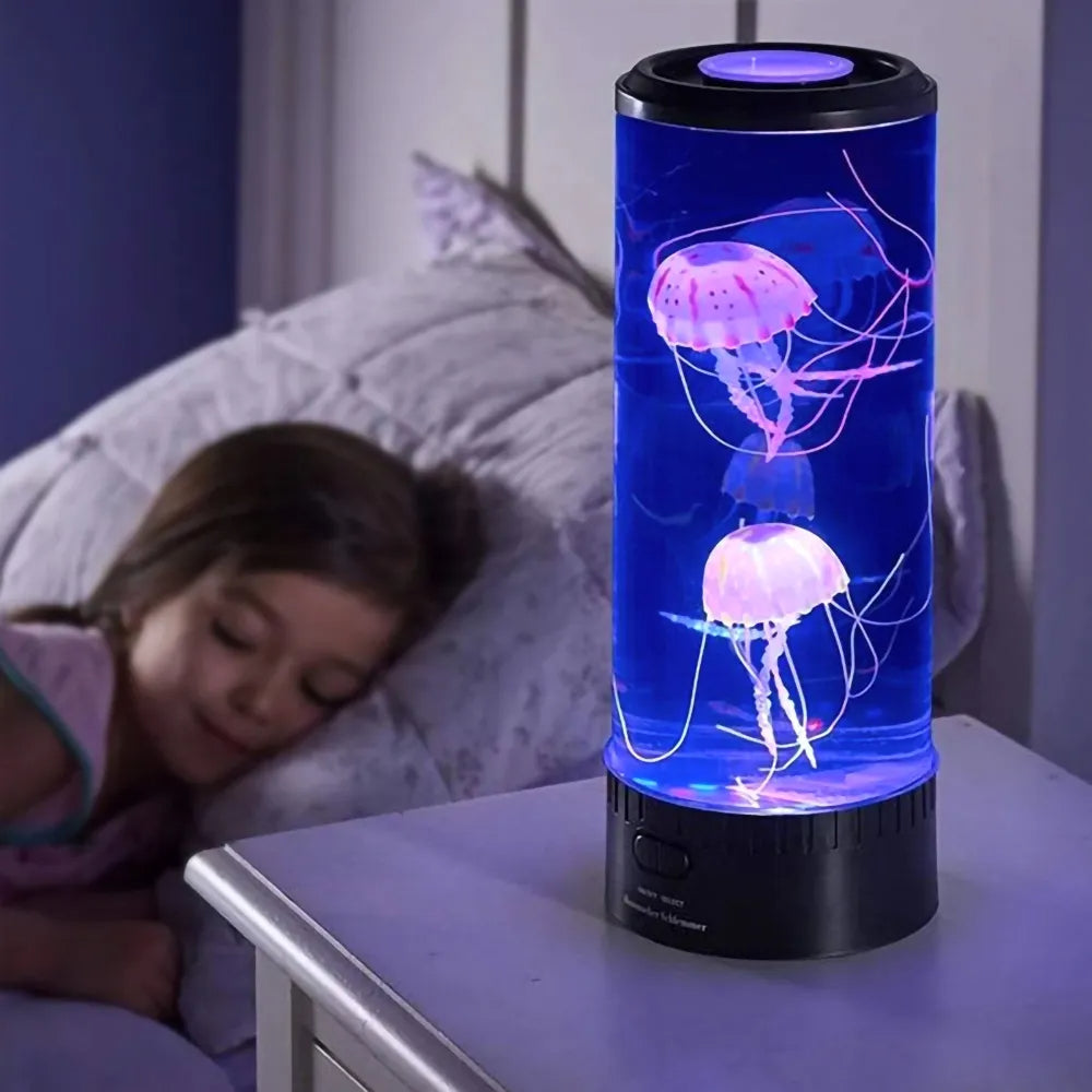 Farveskiftende vandmand ocean cylinder dekorationsbordlampe