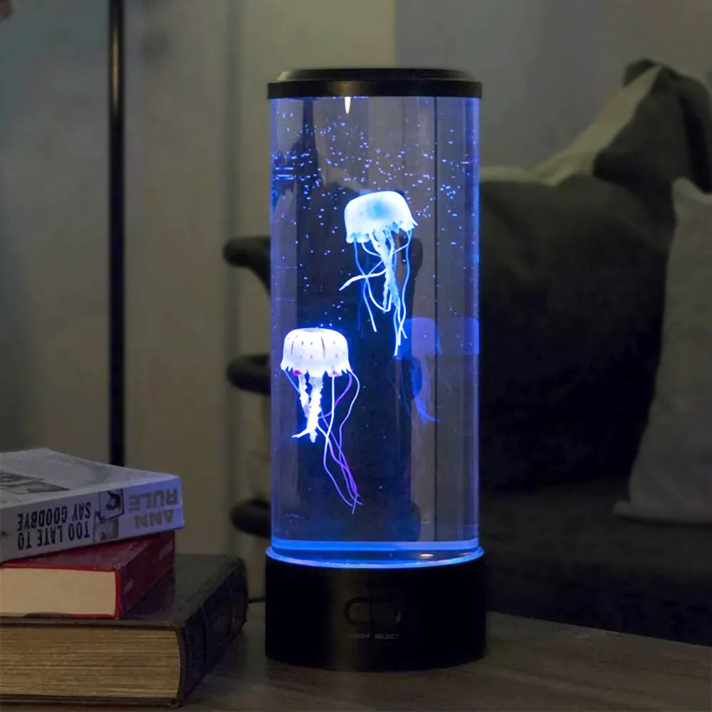 Farveskiftende vandmand ocean cylinder dekorationsbordlampe