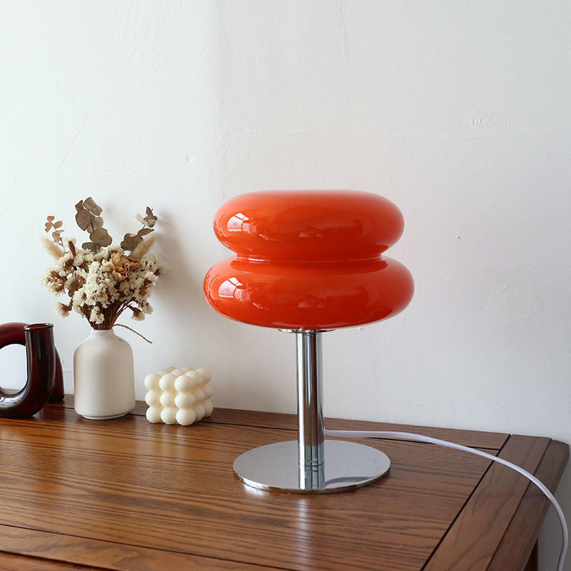 Skulpturel Blank Glas Æggekageformet Bordlampe