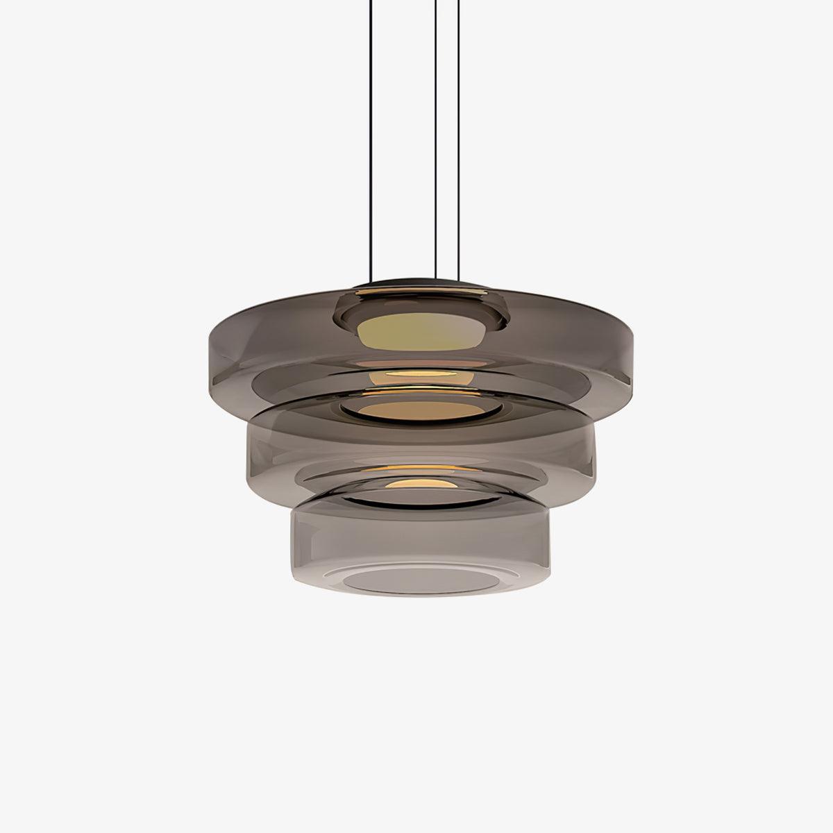 Kyntalor | Lagdelt cirkulær kunstnerisk glas pendellampe