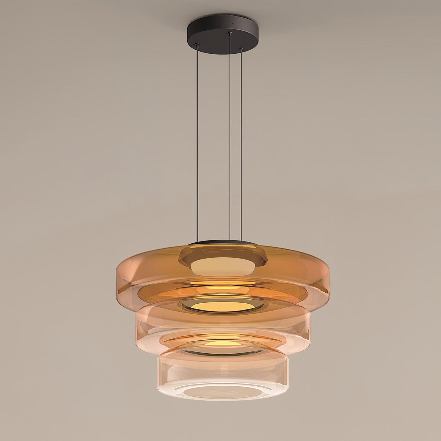 Kyntalor | Lagdelt cirkulær kunstnerisk glas pendellampe