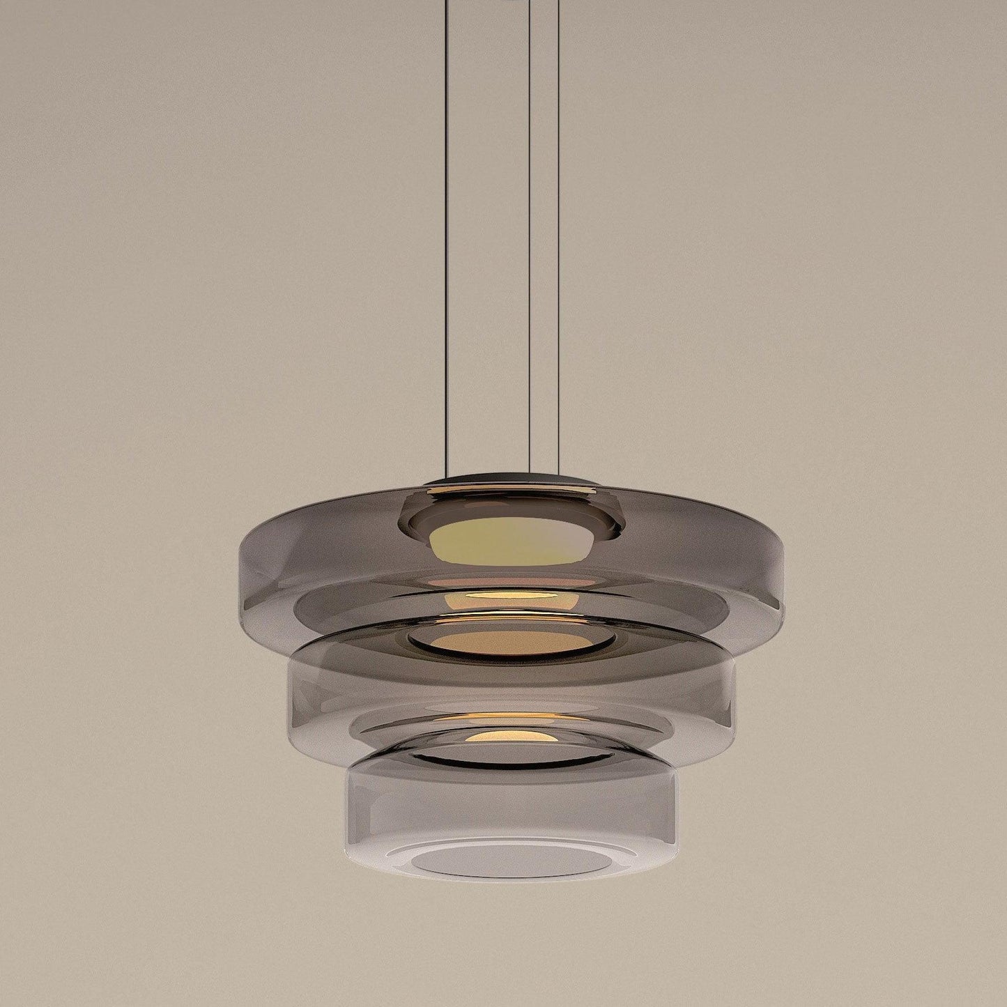Kyntalor | Lagdelt cirkulær kunstnerisk glas pendellampe