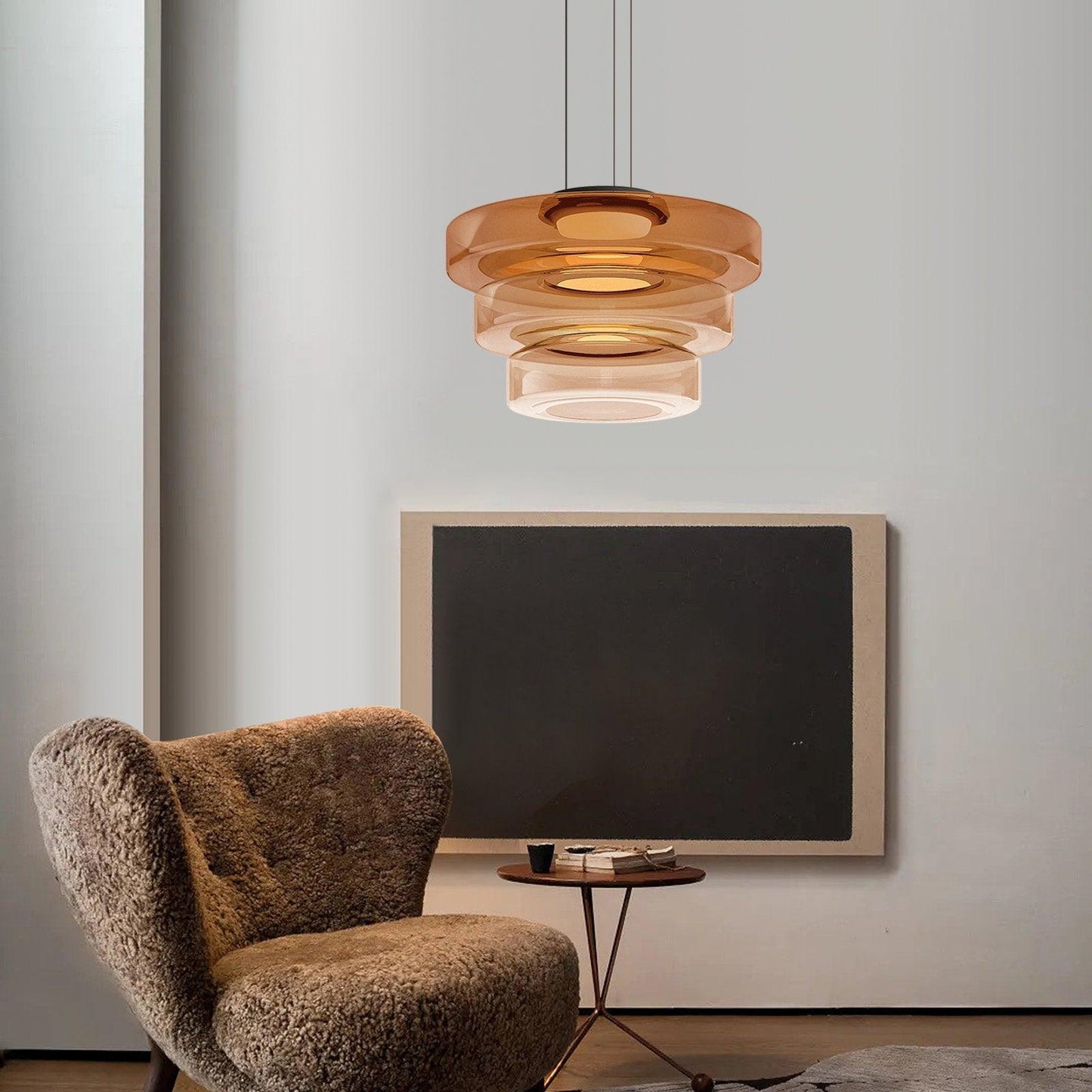 Kyntalor | Lagdelt cirkulær kunstnerisk glas pendellampe