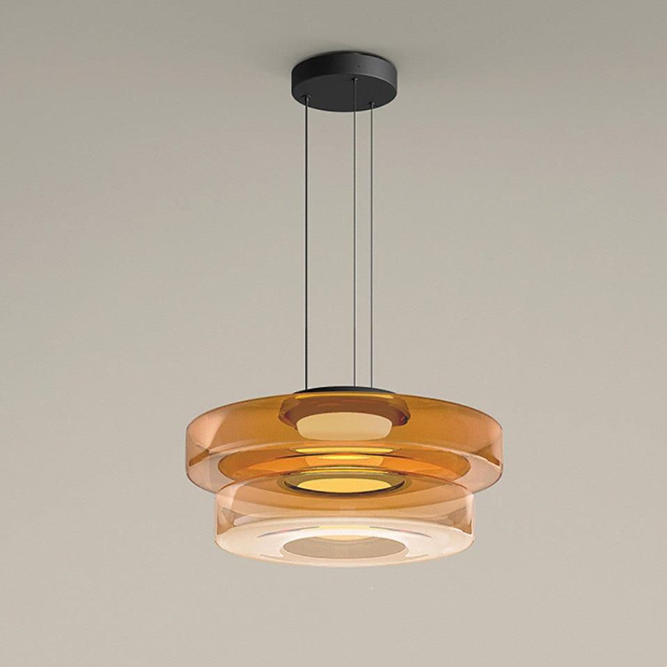Kyntalor | Lagdelt cirkulær kunstnerisk glas pendellampe