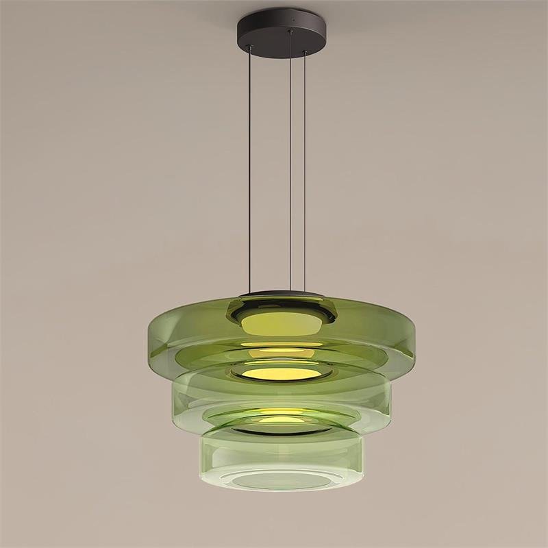 Kyntalor | Lagdelt cirkulær kunstnerisk glas pendellampe
