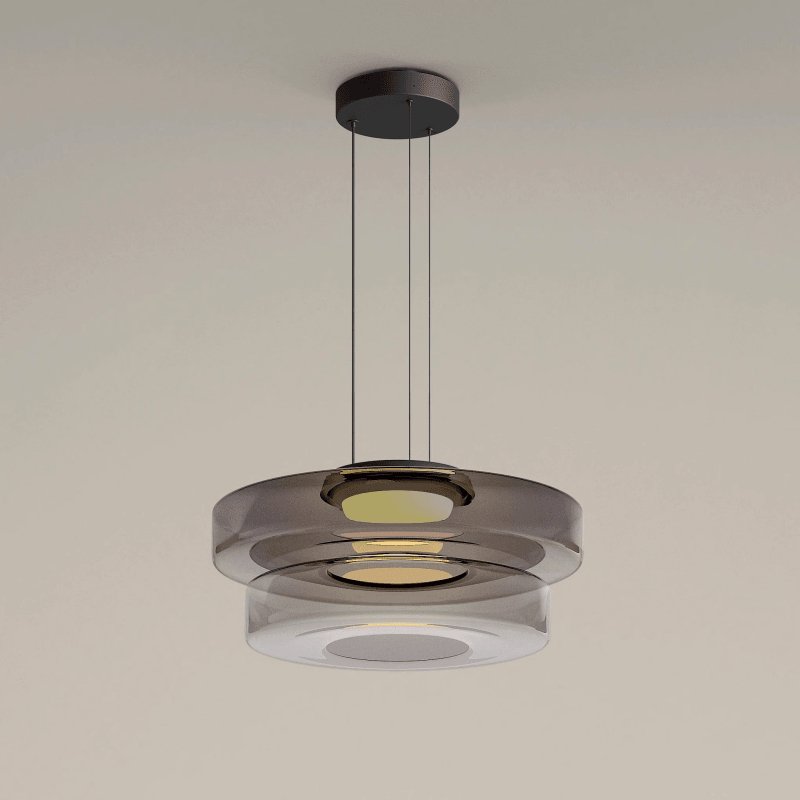 Kyntalor | Lagdelt cirkulær kunstnerisk glas pendellampe