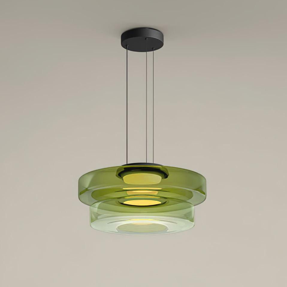 Kyntalor | Lagdelt cirkulær kunstnerisk glas pendellampe