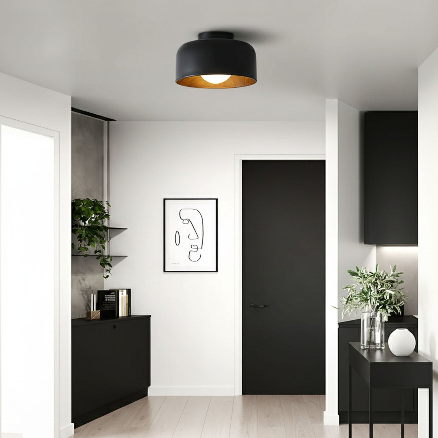 Vervante | Arkitektonisk buet træstruktur tekstureret loftslampe