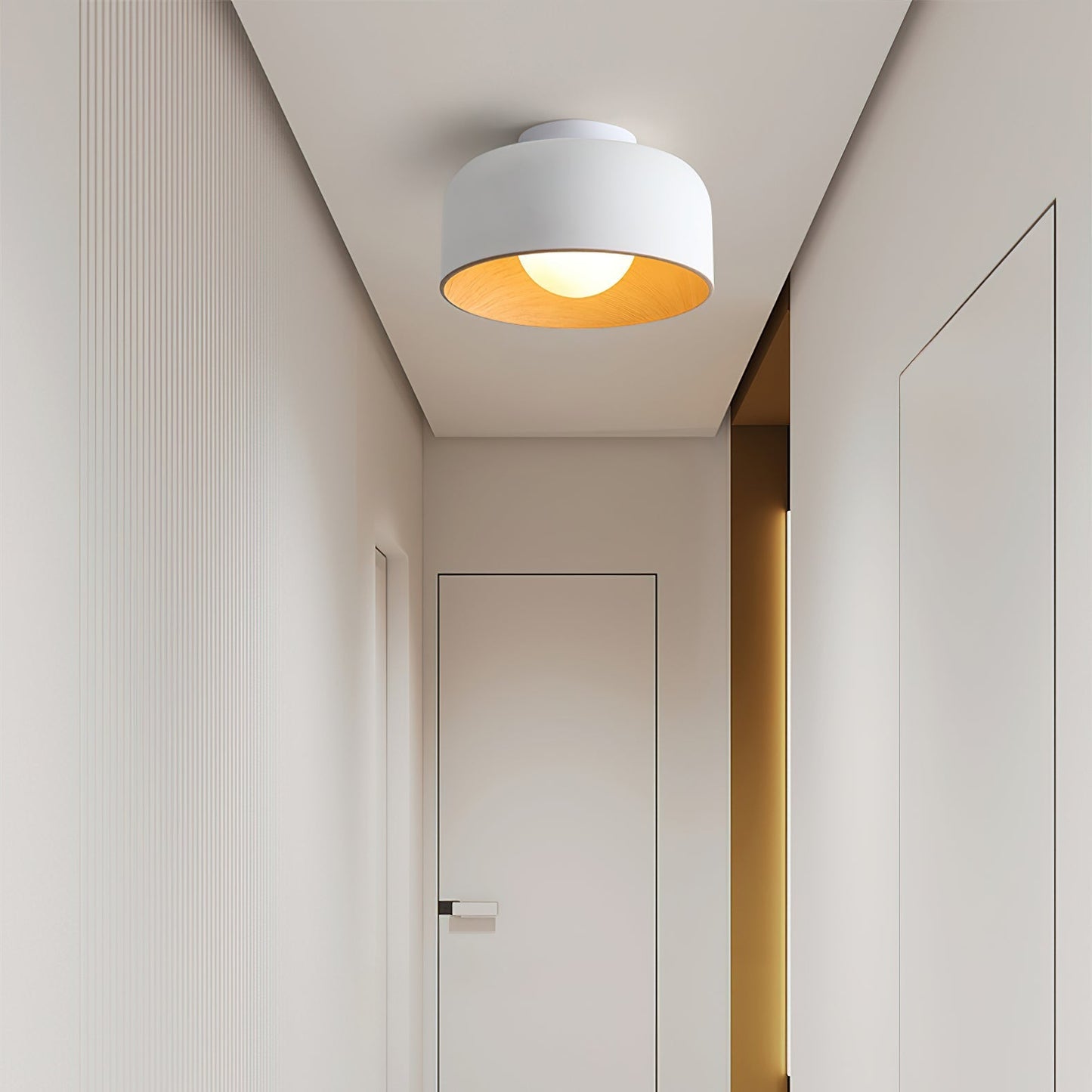Vervante | Arkitektonisk buet træstruktur tekstureret loftslampe