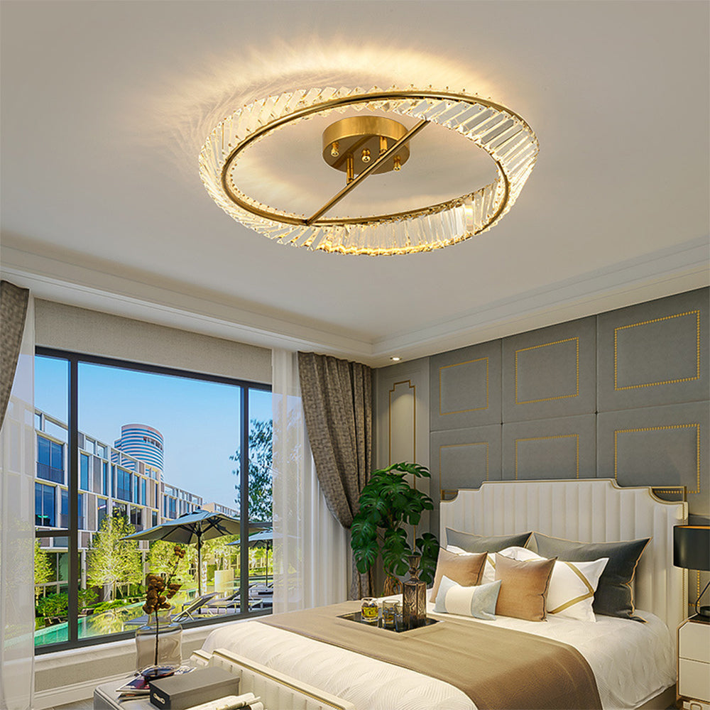 Crysella | Moderne strålende krystal halo ring loftslampe