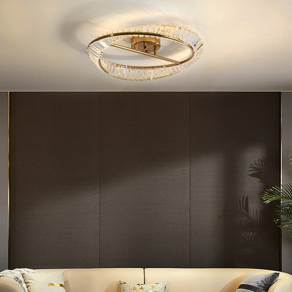 Crysella | Moderne strålende krystal halo ring loftslampe