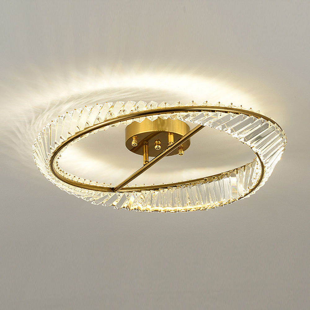 Crysella | Moderne strålende krystal halo ring loftslampe