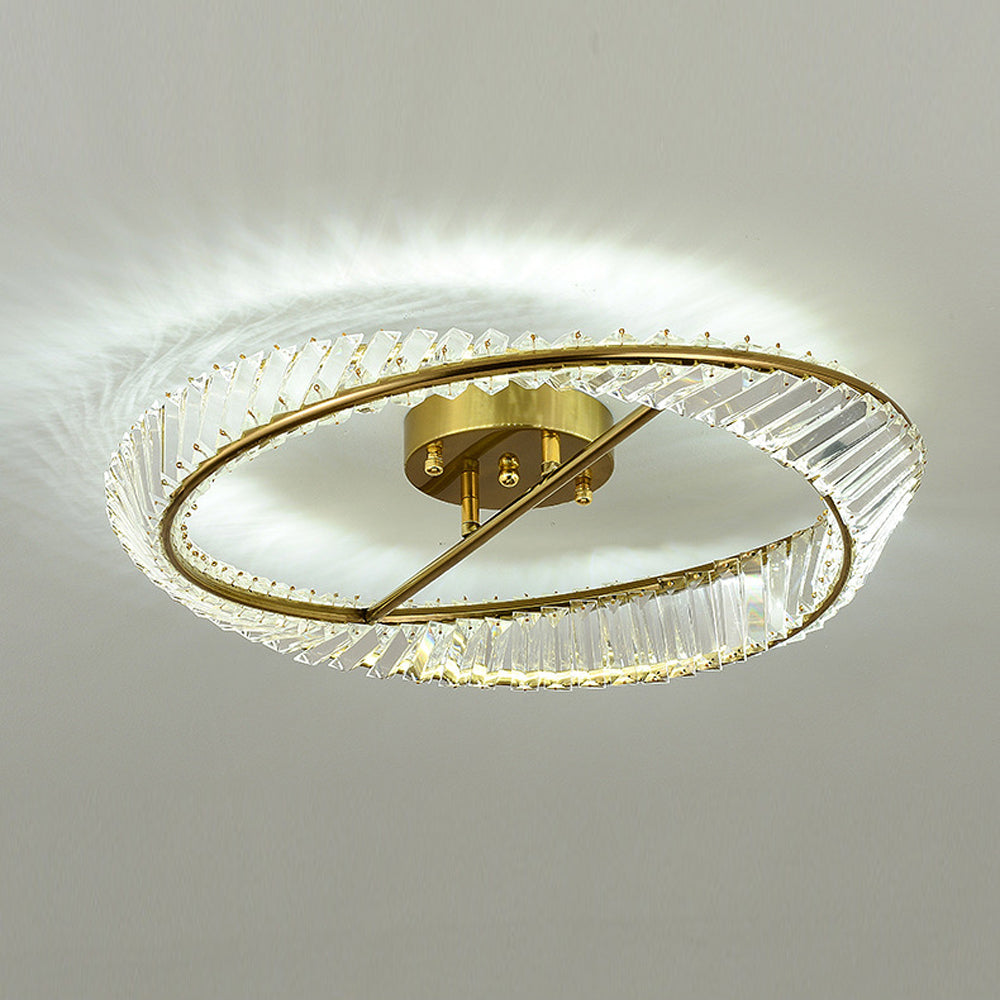 Crysella | Moderne strålende krystal halo ring loftslampe