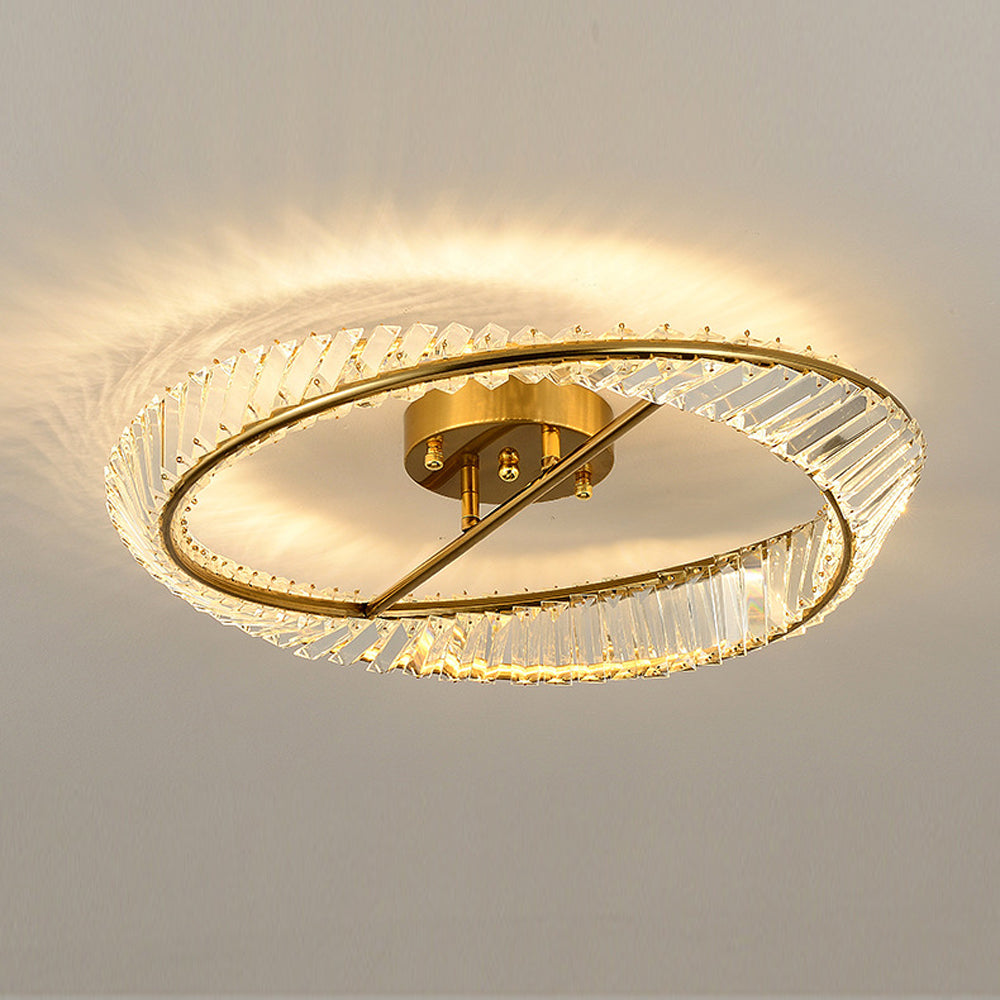Crysella | Moderne strålende krystal halo ring loftslampe