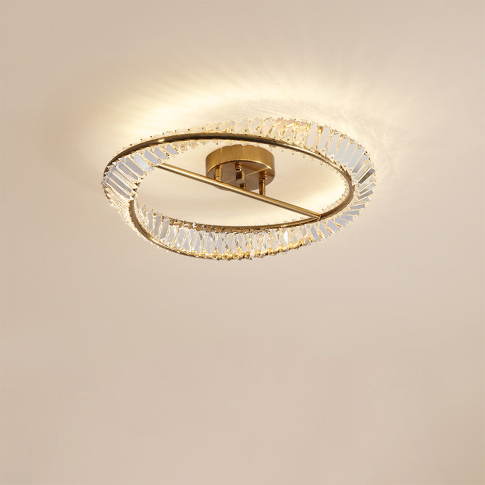 Crysella | Moderne strålende krystal halo ring loftslampe