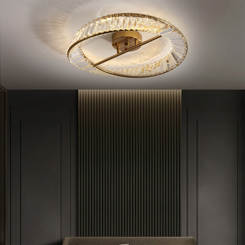 Crysella | Moderne strålende krystal halo ring loftslampe