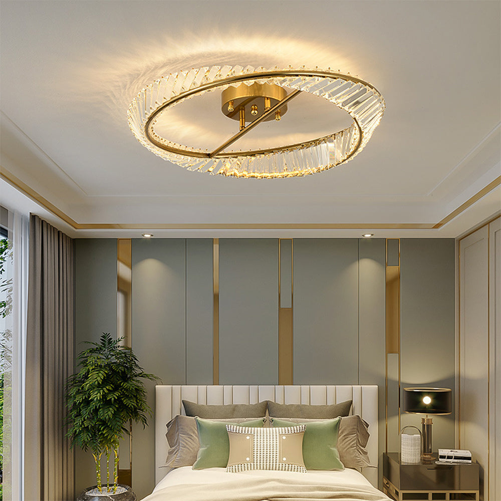 Crysella | Moderne strålende krystal halo ring loftslampe