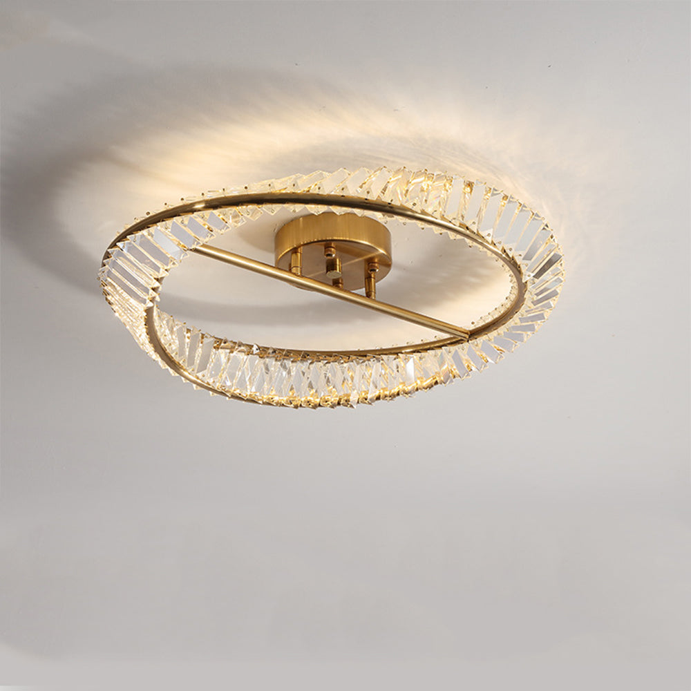 Crysella | Moderne strålende krystal halo ring loftslampe