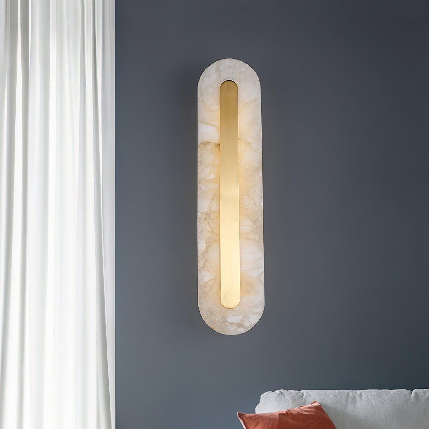 Corinthia | Alabaster cylindrisk gennemsigtig stenvæglampe  