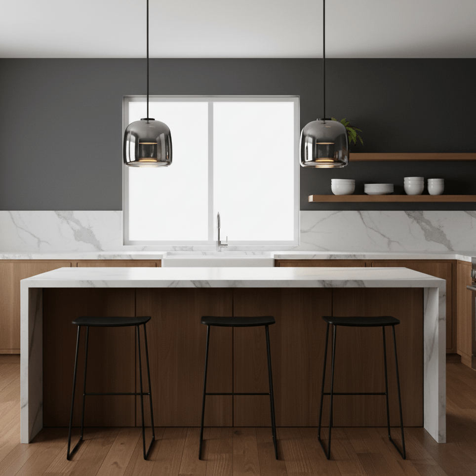 Orionth | Geometrisk Skulpturel Håndblæst Glas Kugle Pendellampe