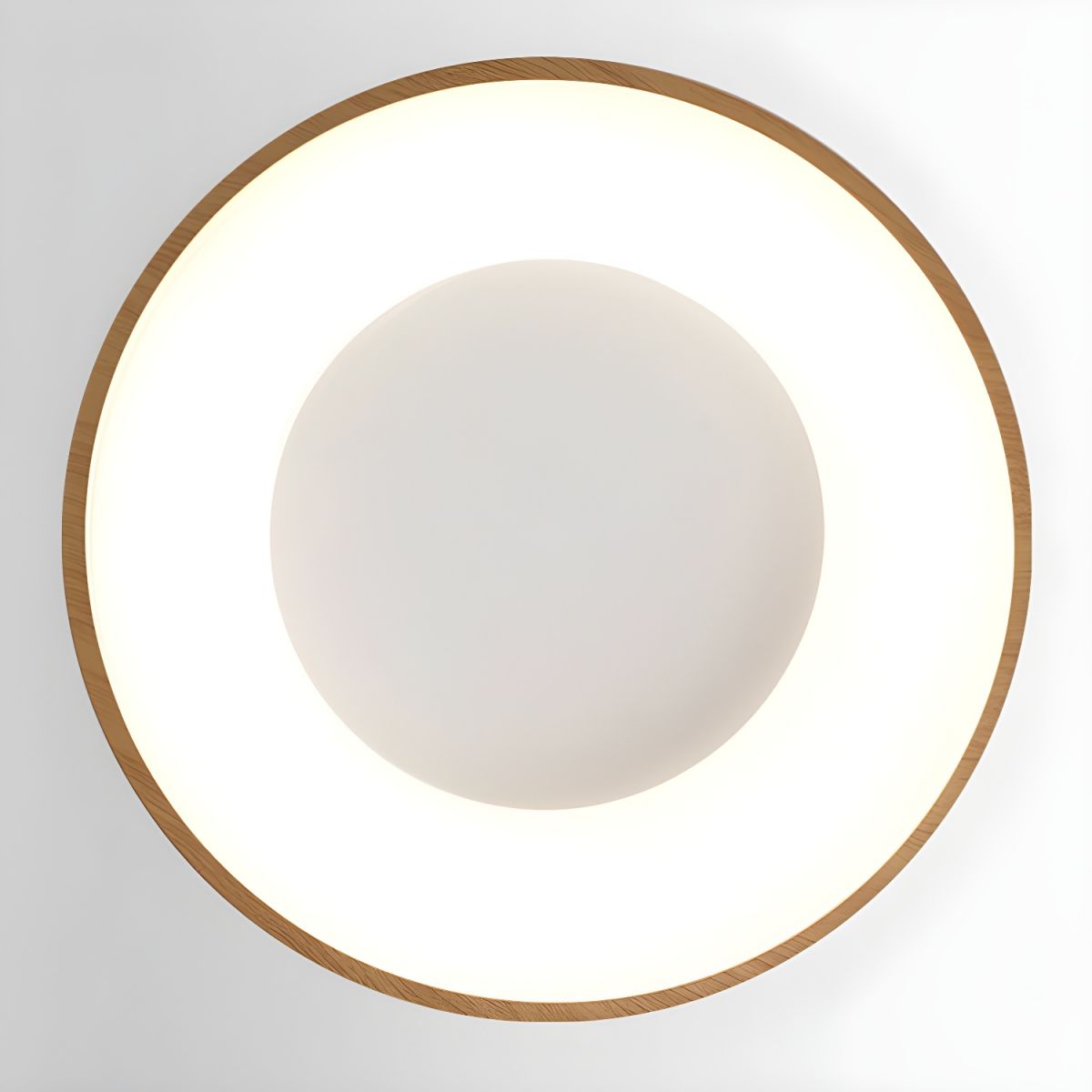 Lythara | Nordisk træ flush montering cirkulær LED loftslampe