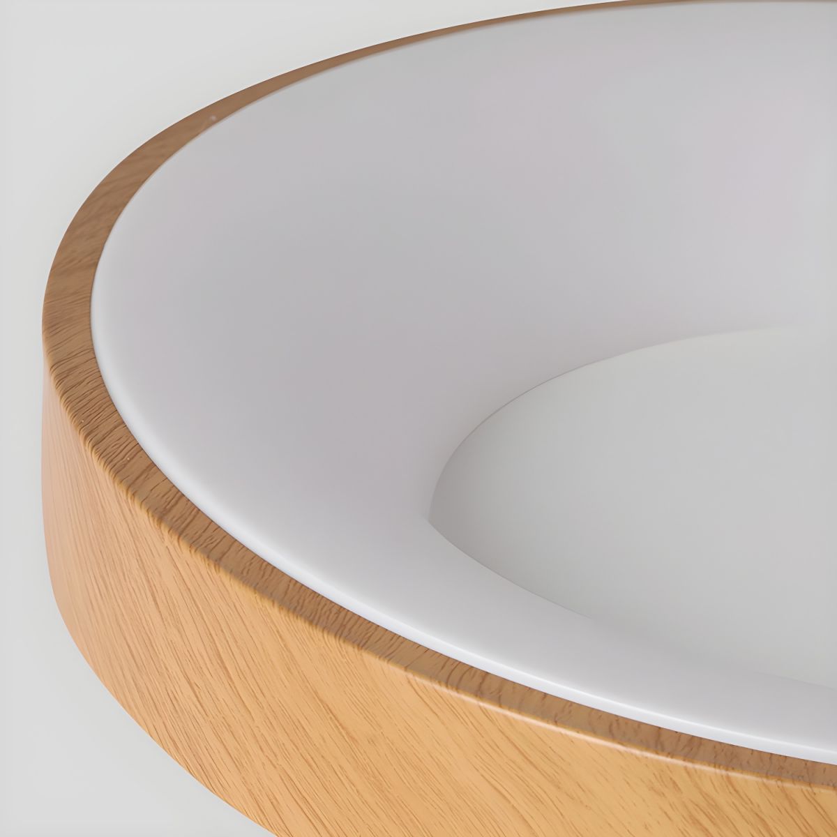 Lythara | Nordisk træ flush montering cirkulær LED loftslampe