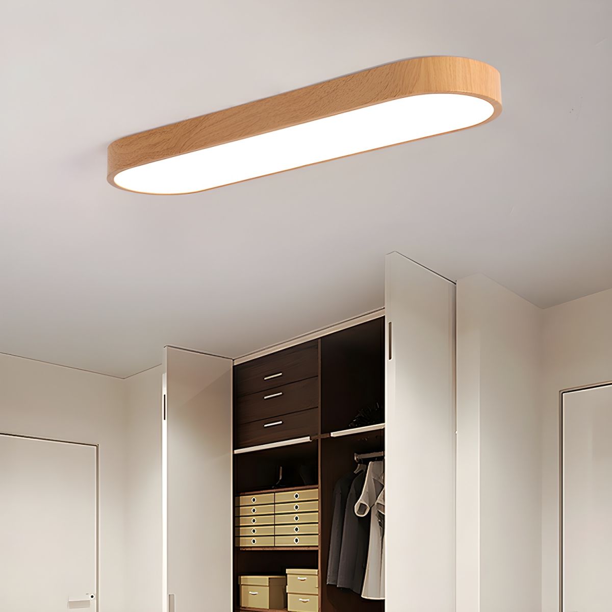 Lythara | Nordisk træ flush montering cirkulær LED loftslampe
